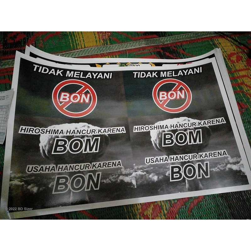 

Cetak poster A3 informasi tidak menerima kasbon