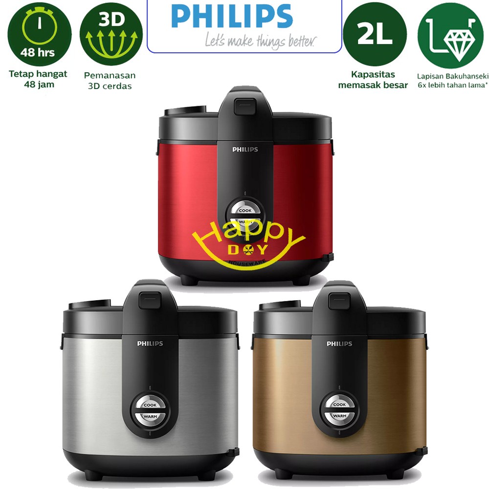 PHILIPS RICE COOKER/ MAGIC COM/ PENANAK NASI VARIAN WARNA HD-3138/33