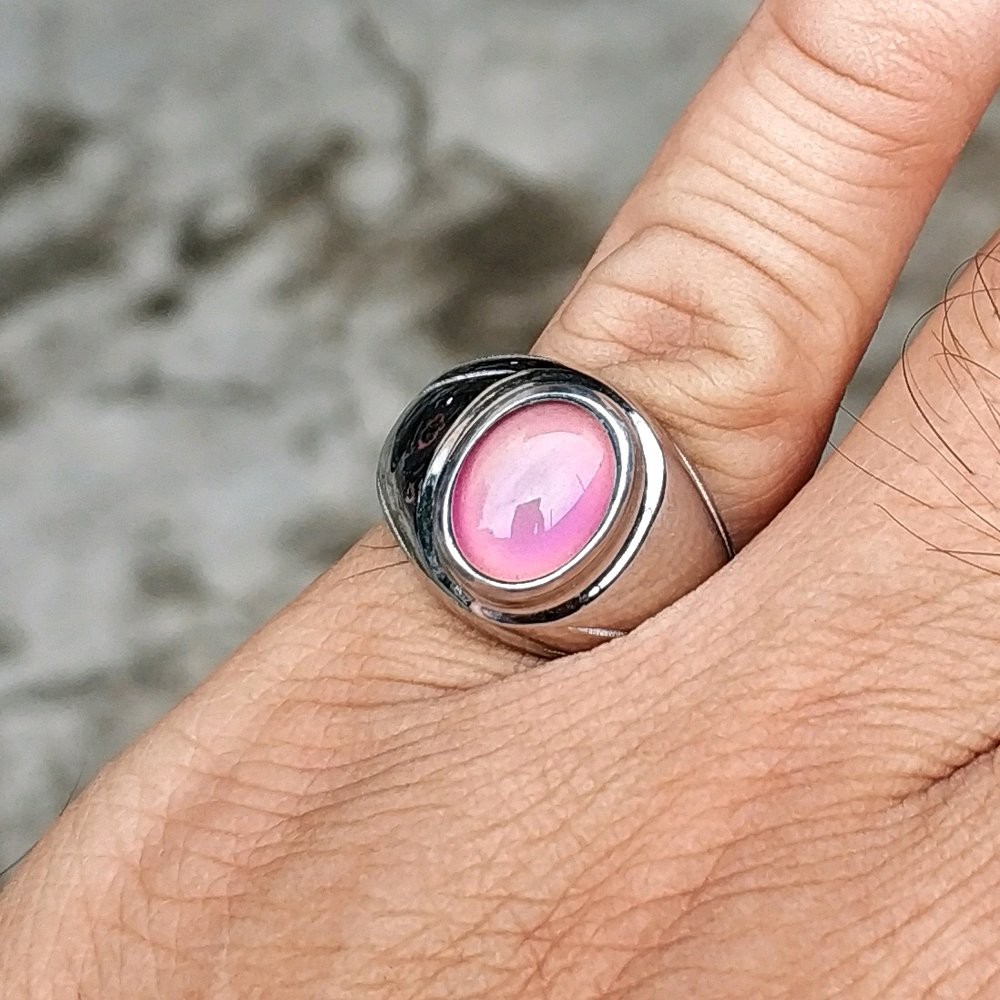 CINCIN BATU AKIK AURORA COLOR CHANGE BY TEMPERATUR MINIMALIS