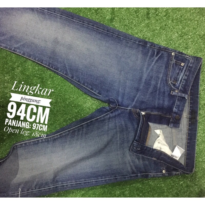 celana jeans pria uniqlo selvedge original