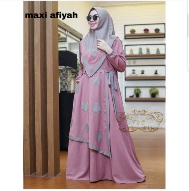 Maxy Afiyah, maxy dress, dress muslim, long dress, dress lebaran, baju lebaran, gamis, gamis Ramadan