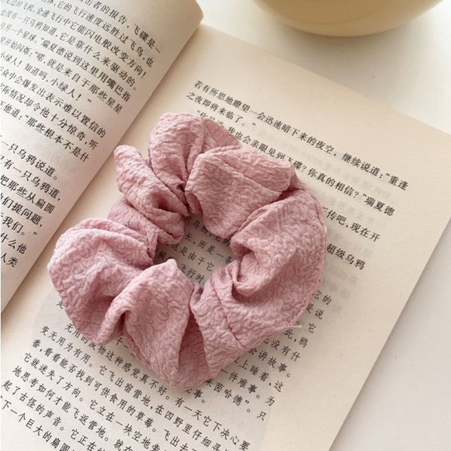 COD - F5165 Ikat Rambut Korea Polos Warna Warni / Kuncir Rambut / Karet Ikat Rambut Cepol / Karet Rambut Import-Pink