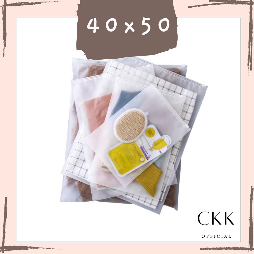 ➰CKK➰ -40X50-ZIPPER STORAGE BAG AC04 Organizer Bag dengan Zip Lock