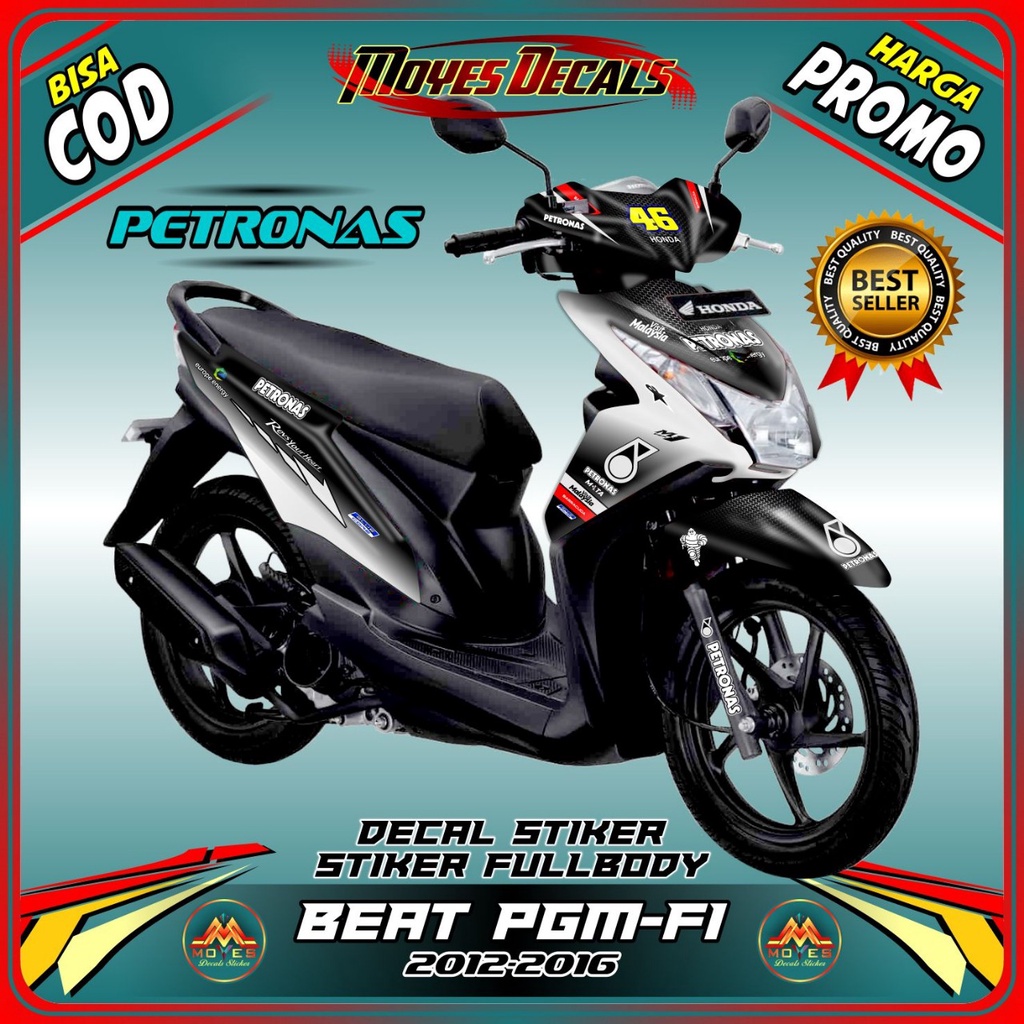 Decal Sticker Beat Esp FI Motif Petronas Putih Full Body Variasi Stiker Motor