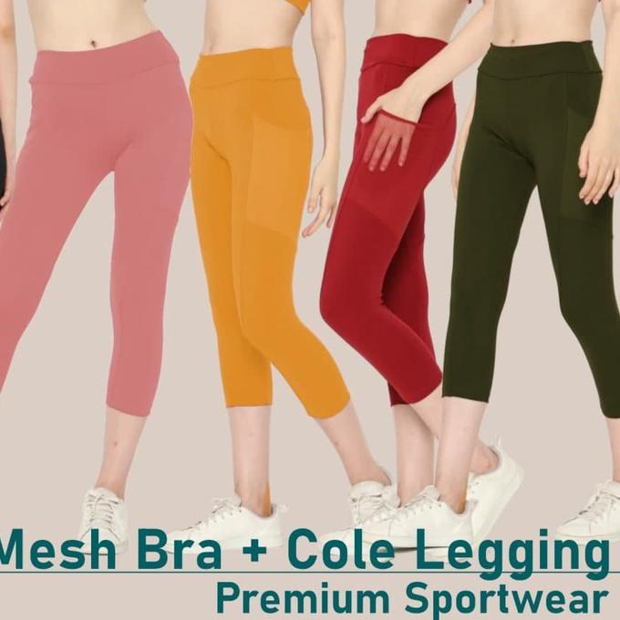 ☆ Baju senam wanita Sport Bra PETTY Mesh Celana senam COLE Legging bra senam celana olahraga wanita 