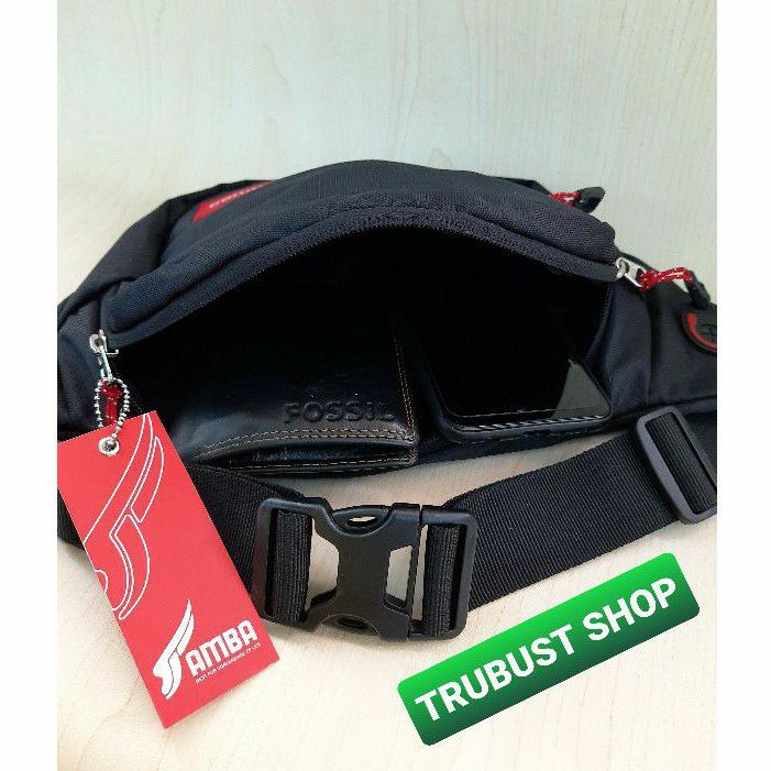 tas slendang waistbag sling bag warna hitam AMBA NV-120