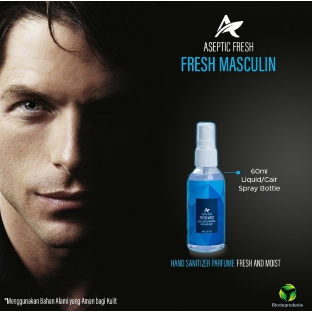 HAND SANITIZER PARFUME FRESH MASKULIN ASEPTIC FRESH AND MOIST