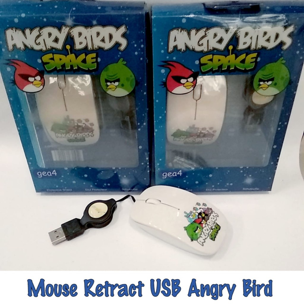 MOUSE USB ANGRY BIRD RETRACTABLE - DISASS JOGJA