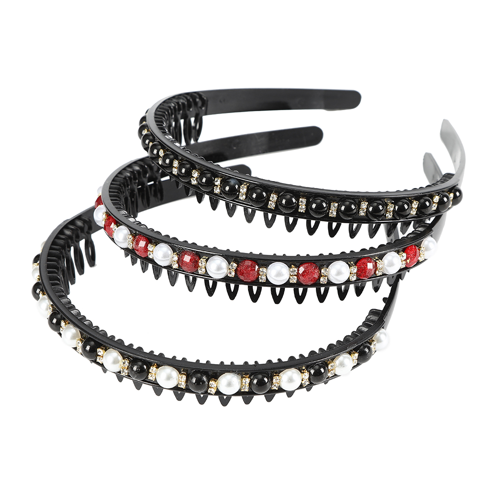 Korean Pearl Rhinestones Headband for Women Fashion Retro Hairband Girls Hair Accessories
