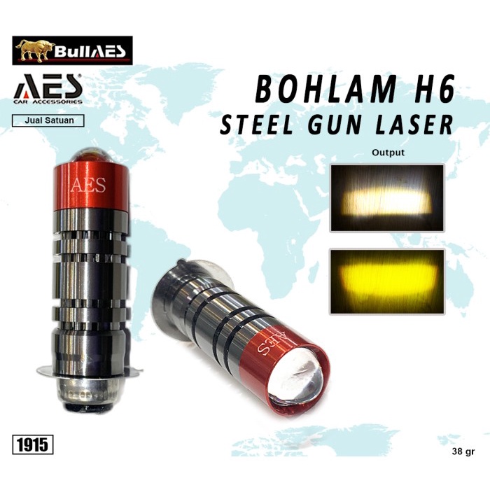 Bohlam H6 LED Laser Small steel Gun Headlamp Led 26 Watt AES