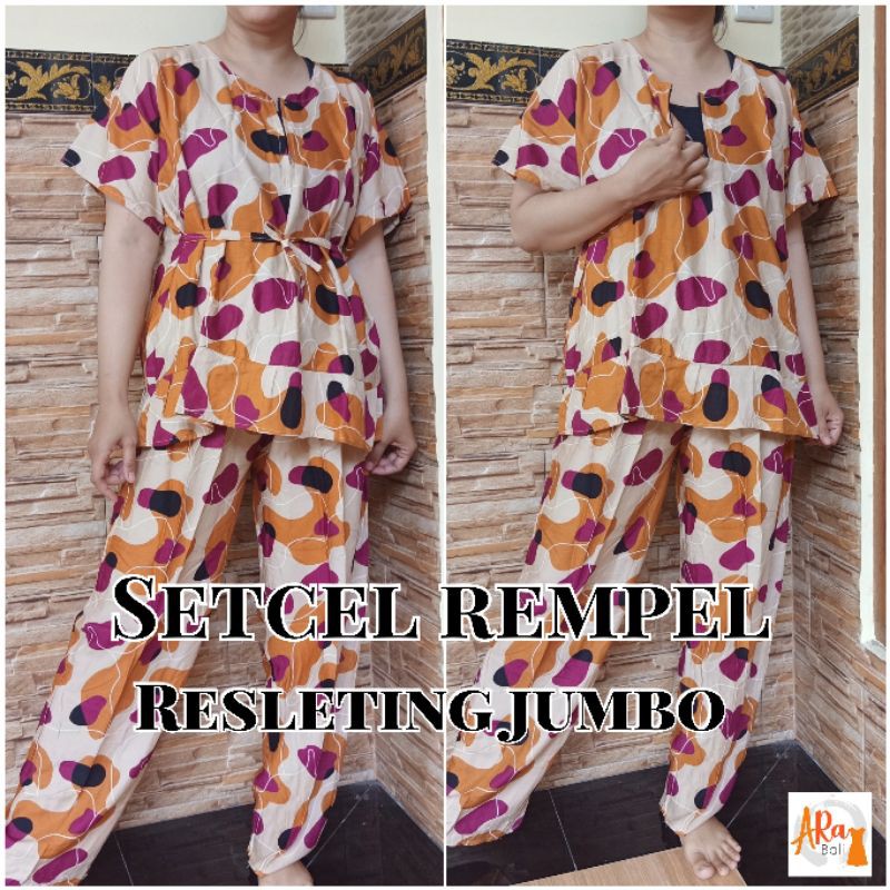 SETCEL REMPEL RESLETING JUMBO/SETCEL JUMBO XXL RESLETING/PIYAMA JUMBO/BAJU TIDUR