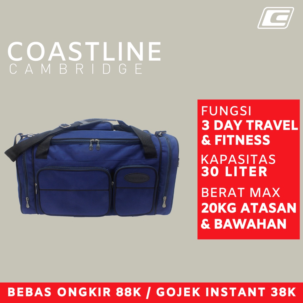 COASTLINE Tas Pakaian baju Jinjing Pria Wanita Travel Gym Bag Cambridge