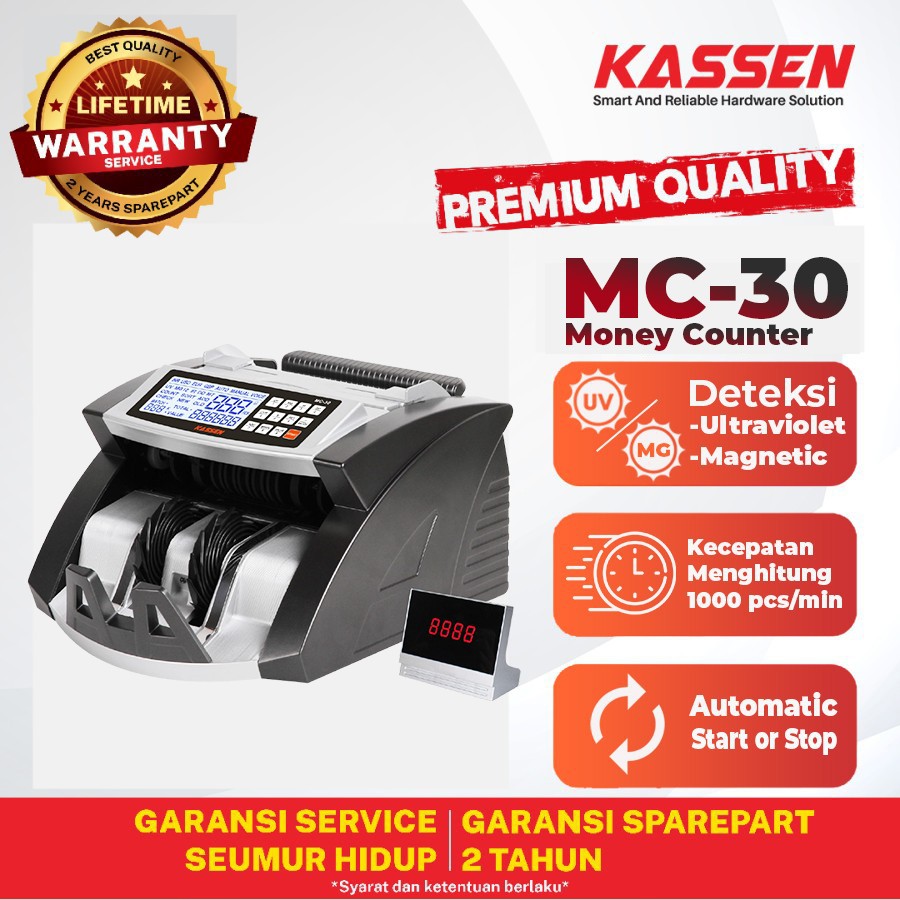 MESIN PENGHITUNG UANG KASSEN MC-30 MONEY BILL COUNTER MC30