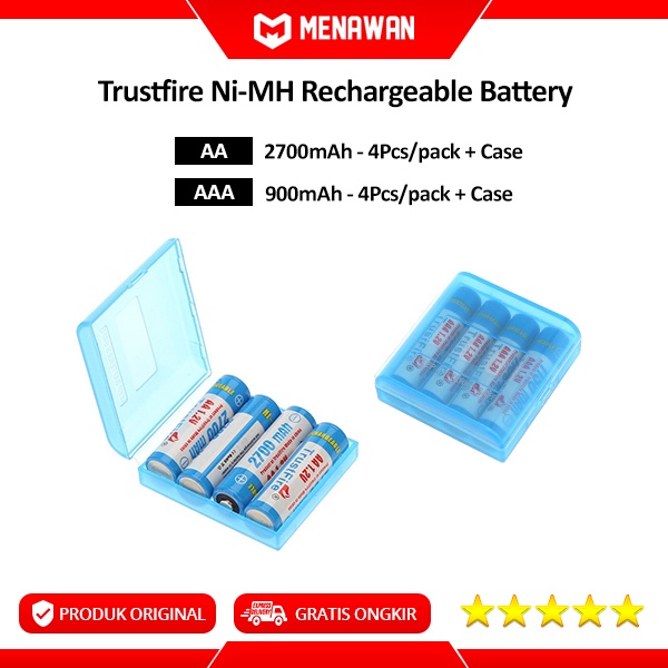 Trustfire Ni-MH Rechargeable Battery AA / AAA Batu Baterai isi Ulang