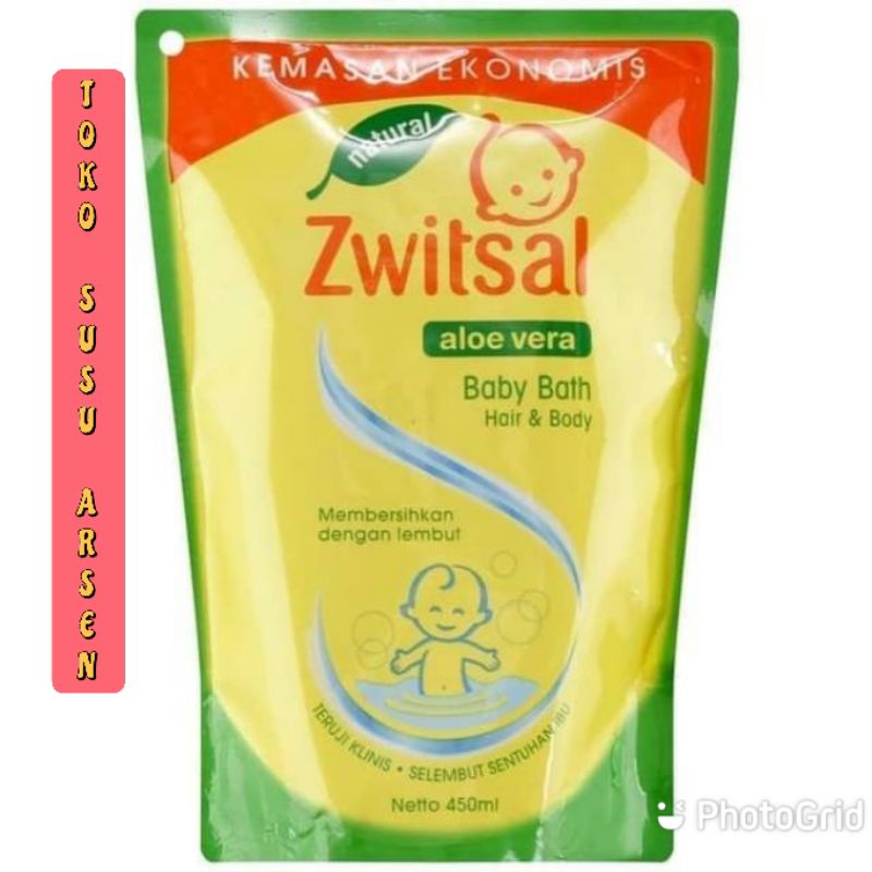 Zwitsal Baby Bath Natural Aloe Vera 2in1 Hair And Body 450ML