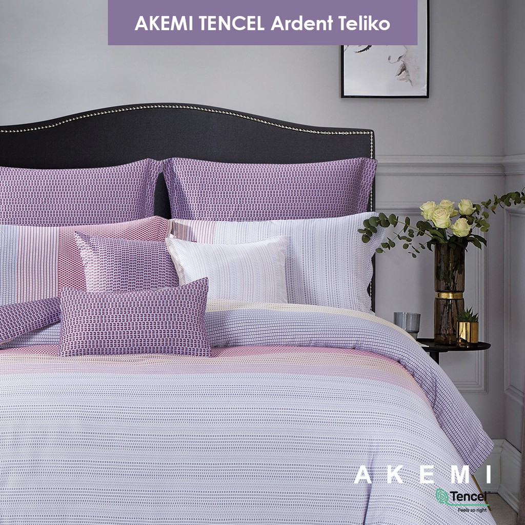 AKEMI 100% TENCEL™Modal Ardent Design Teliko Fitted Sheet Set (Sprei, P+B Cases)