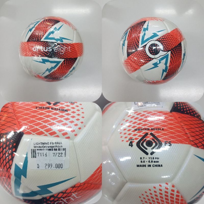 bola sepak putsal futsal soccer ball ortuseight ortus 8 lightning size 4
