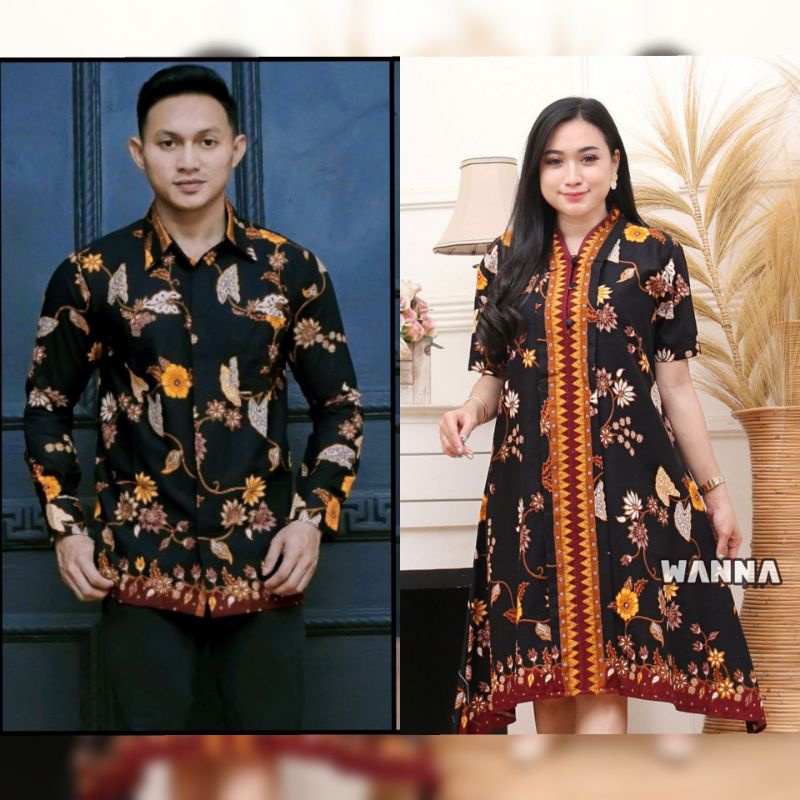 COUPLE DRESS KEMEJA BATIK MODERN MELATI EXCLUSIVE