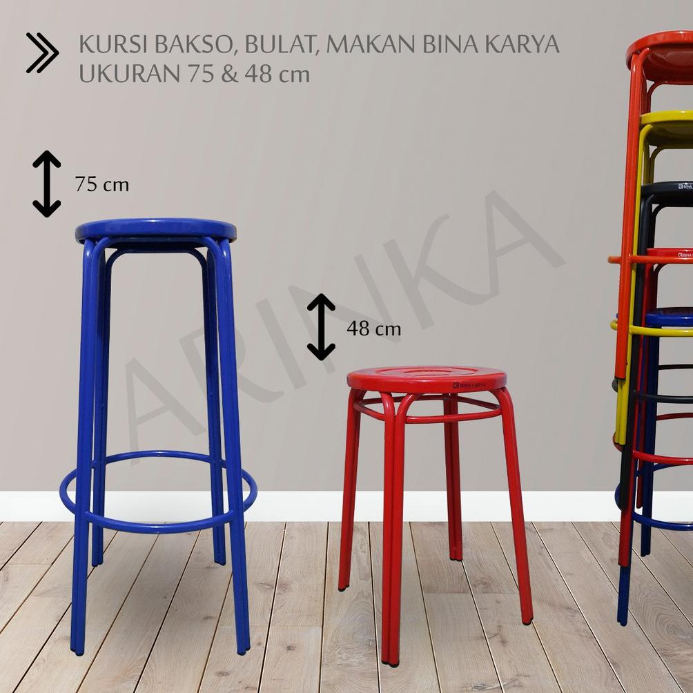 Kursi Bakso Besi Kursi Bar Kursi Bulat Kursi Tinggi 48 & 75 Cm ::..