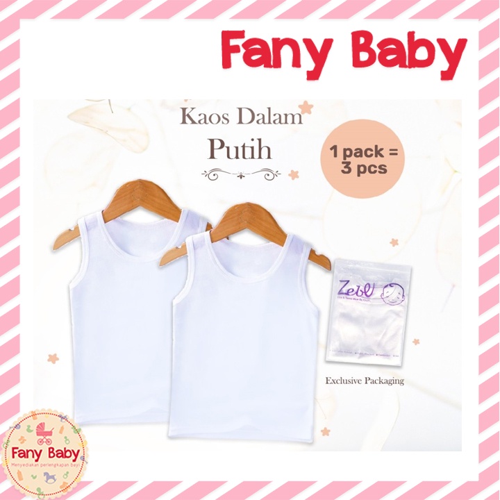 KAZEL KAOS DALAM PUTIH 3PCS