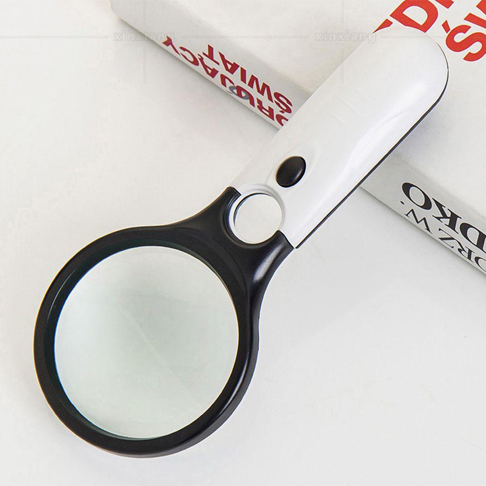 Top Reading Jewelry Magnifiers Portable Dengan 3lampu LED HD Lensa Kaca Pembesar