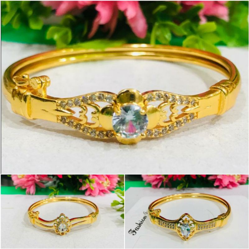 Fourfashion Gelang Tangan Bangle Dewasa Batu Permata YT043