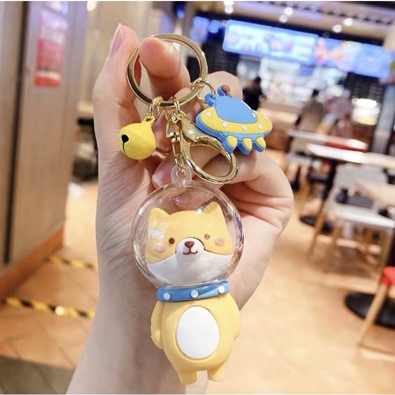 SERBI Keychain Animal Gantungan Kunci Hewan Gantungan Kunci Bentuk Binatang Kartun Seragam keamanan boneka beruang pasangan liontin lucu rantai gantungan kunci Bahan Silikon Tahan Air MBT315