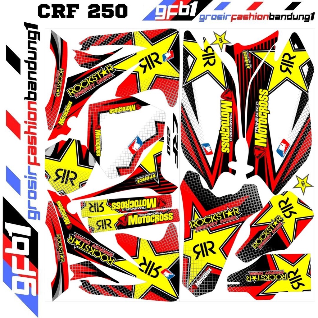 Decal Motor cross Trail Adventure CRF 250cc Variasi Dunlop Pro Racing