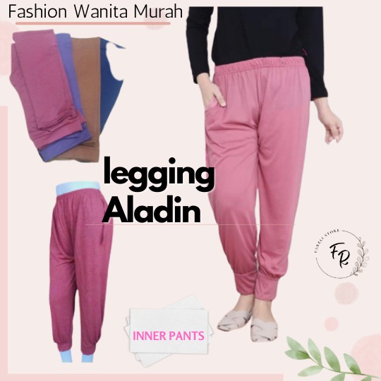Inner Pants Celana Legging Jumbo Wanita Model Aladin Leging Wudhu Murah Bahan Tebal