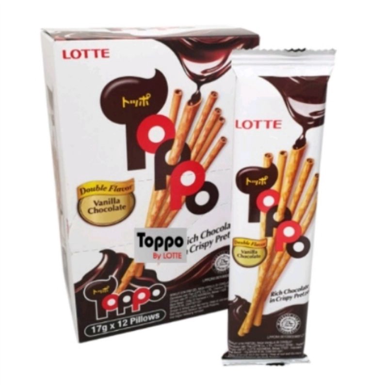 

Dus Lotte Toppo Vanila Chocolate Stik Isi 12pcs × 17Gram