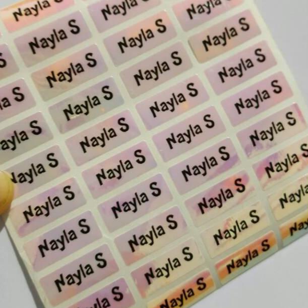 

Qog24 Label nama anti air stiker waterproof Polos Rainbow .,,.,.,