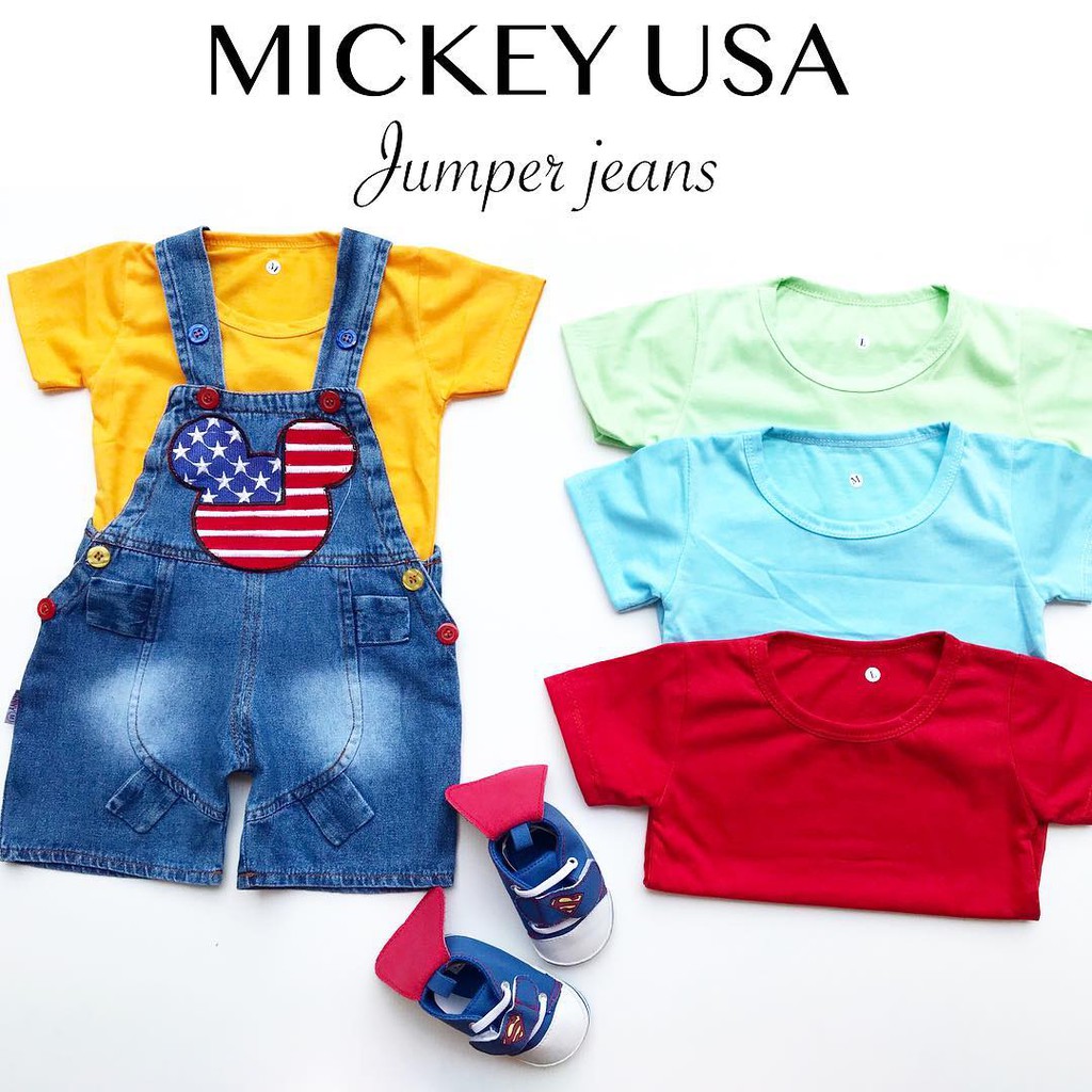 USA mcky Baju Setelan Kaos Jumper Jeans Pergi Jalan Lucu Fashion Anak Bayi Cowok Laki Terlaris Lucu