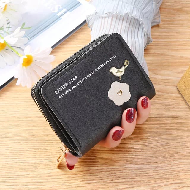 Dompet Lipat Mini Dompet Wanita Motif Bunga Fashion Korea MALL SHOPPING