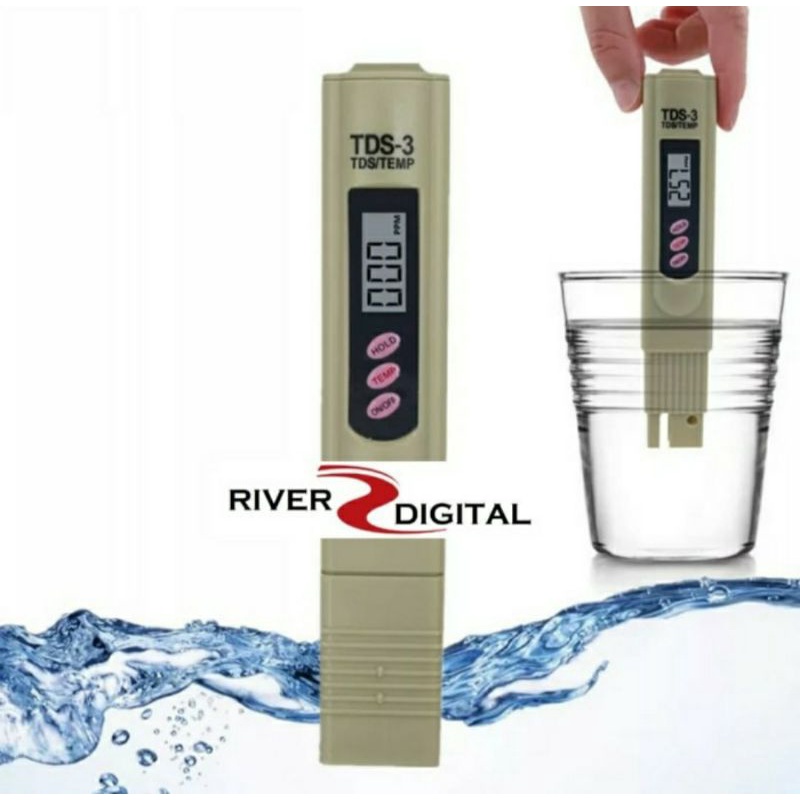 TDS Meter 3 Alat Ukur Kualitas Suhu Air Aquascape Aquarium Hidroponik Kolam / Alat Ukur Suhu Air / T