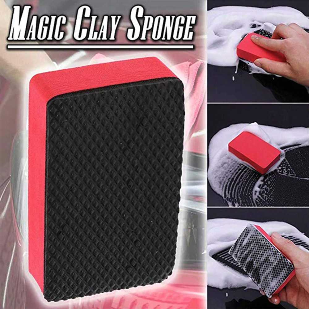 Liplasting Spons Cuci Mobil Magic Clay Sponge Waxing Cleaning - FLS51-Merah