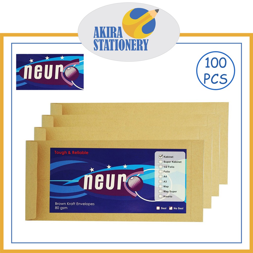 

Amplop Kertas Coklat NEURO Kabinet Ukuran 11 X 24 cm ( 100 Pcs ) / Amplop Berkas Dokumen / Gaji
