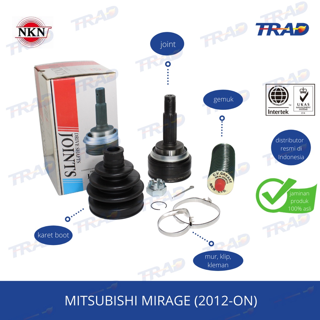 CV Joint AS Roda Luar NKN Mitsubishi Mirage