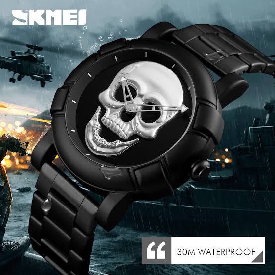 SKMEI 9178 ORIGINAL/JAM TANGAN PRIA SKMEI SKULL 9178 ORIGINAL WATERESISTAN/