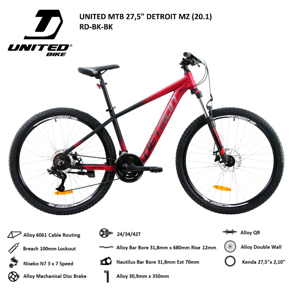 SEPEDA GUNUNG MTB UNITED DETROIT MZ 20,1 27,5 27.5