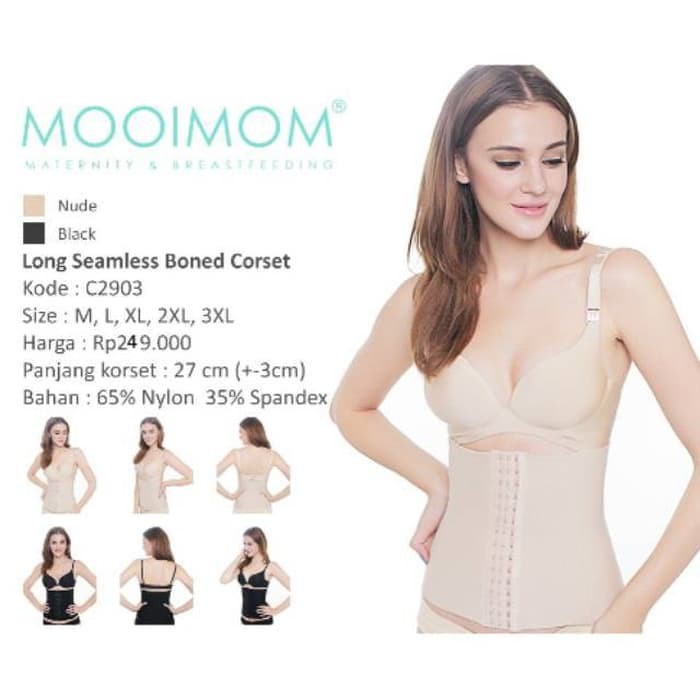 Mooimom Long Seamless Boned Corset / Korset Ibu pasca  / KORSET MELANGSINGKAN / korset mooimom