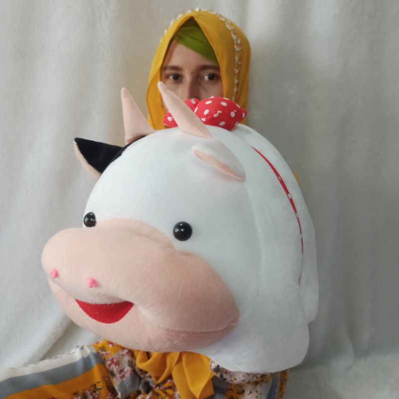 Boneka sapi melata hitam putih L murah