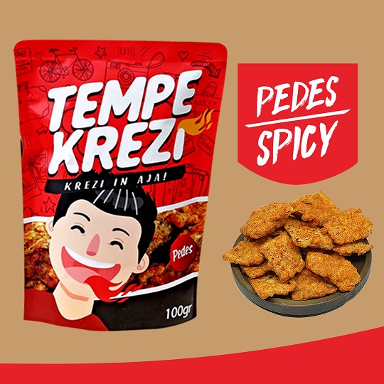 

TEMPE KREZI SPICY KERIPIK TEMPE PEDAS GILA HOT RENYAH SNACK UMKM KEKINIAN KHAS INDONESIA