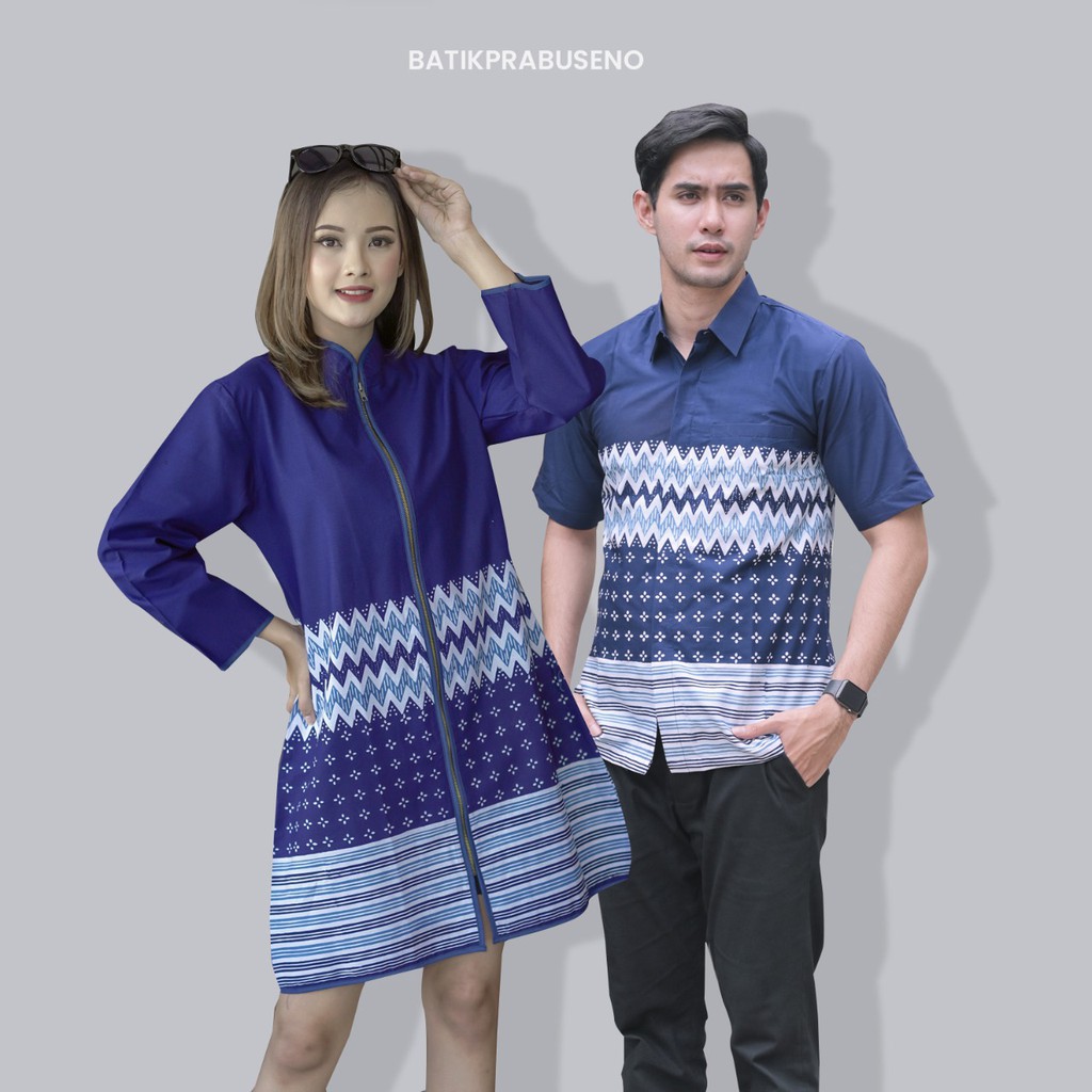 Seroja Hem Baju Kemeja Batik Pria Wanita Lengan Panjang Reguler fit Ori Prabuseno Couple Cewe Cowo B