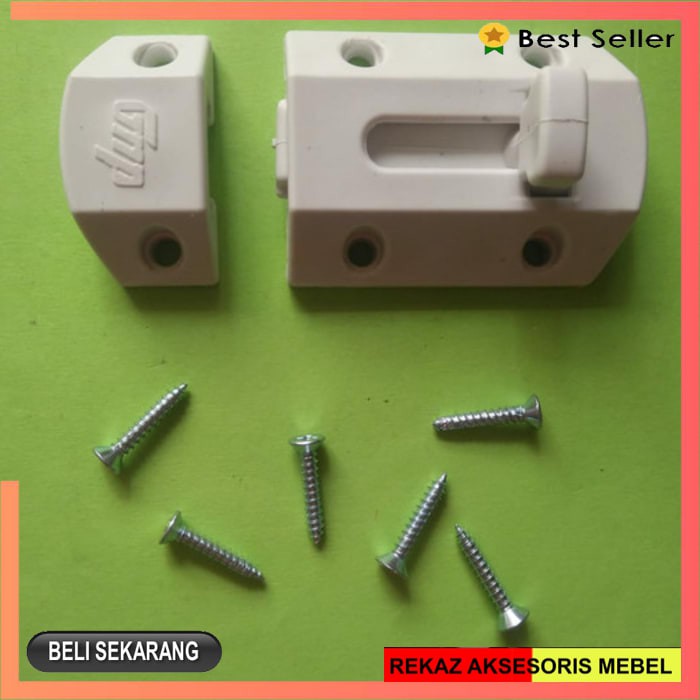GRENDEL SLOT PLASTIK PVC / GRENDEL PINTU KAMAR MANDI