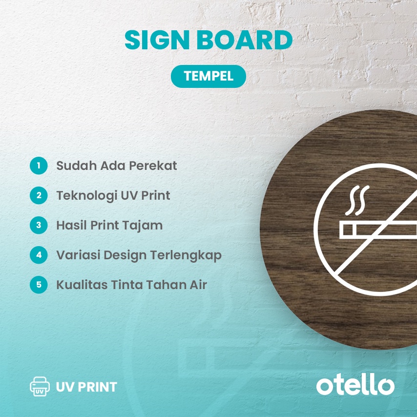 Otello - Papan Nama Ruangan Restroom Sign Board Kayu Toilet WC Print Signage Papan Nama Dinding Label Sticker Ruang Rustic