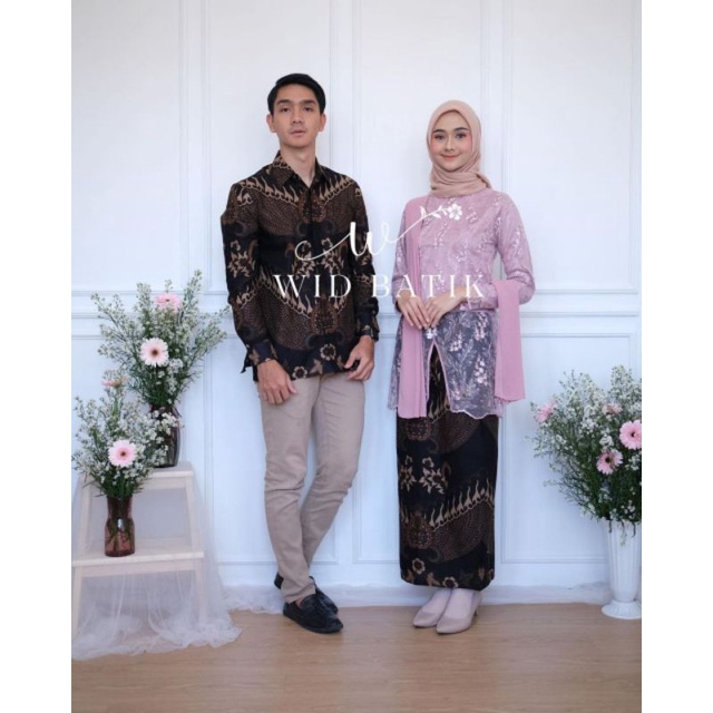 WID BATIK COUPLE SARIMBIT ANAK MUDA KEBAYA TILLE MODERN MODIS DUSTY ROSE NAVY BRIDESMAID TUNANGAN