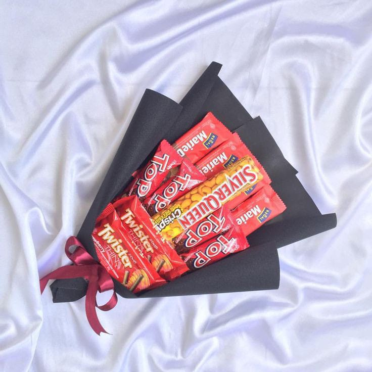 Buket Snack isi Coklat | Buket Wisuda isi snack coklat