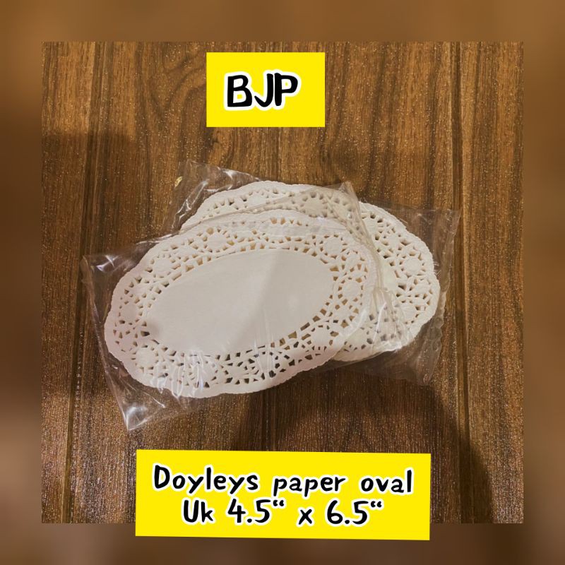 

Kertas Doyleys Oval White uk 4.5" x 6.5" = 11 x 16.5 cm [ 250 pcs ]