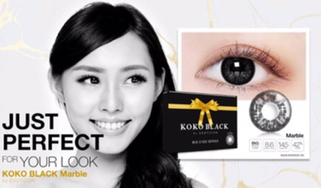 SOFTLENS KOKO BLACK BY X2 FREE LENSCASE / SOFLENS / SOFTLEN