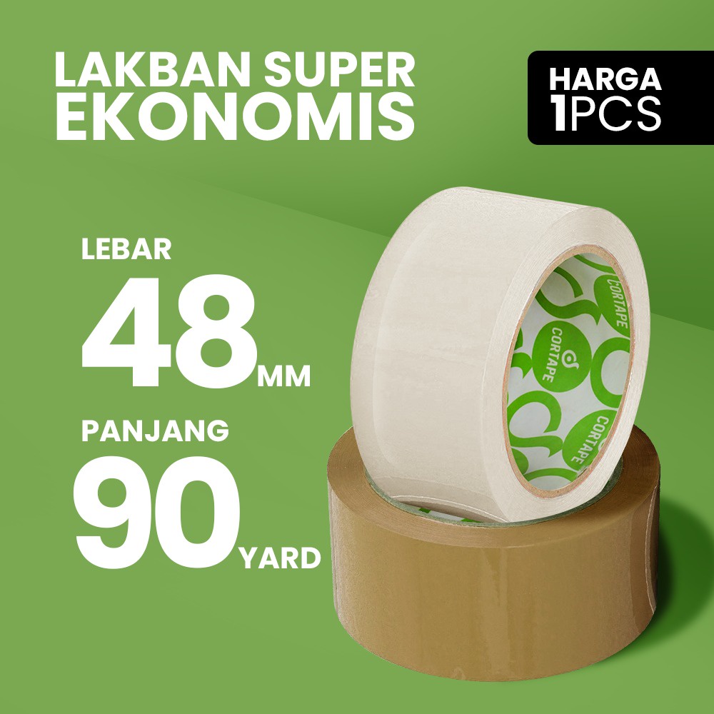 

LAKBAN CORTAPE 48MM X 90Y (TERMURAH DI JAMIN) , 2 VARIASI WARNA